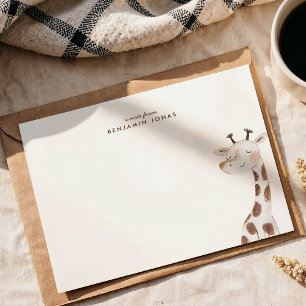 Tarjeta Pequeña Papelaría infantil jirafa pequeña linda