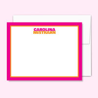 Papelaría Linda con Borde Naranja Rosa Nombre Apil
