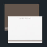 Tarjeta Pequeña Papelera simple de tres rayas marrón para hombres<br><div class="desc">Este diseño presenta 3 franjas en la parte inferior de la tarjeta y espacio para un nombre. Haga clic en el botón personalizar si desea mover/escalar las imágenes y modificar aún más el texto. Variaciones de este diseño, colores adicionales, así como productos coordinados están disponibles en nuestra tienda, zazzle.com/store/doodlelulu. ¡Contáctenos...</div>