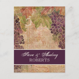 Tarjeta Pequeña Papelería Boda vitícola de uva de edad avanzada - 