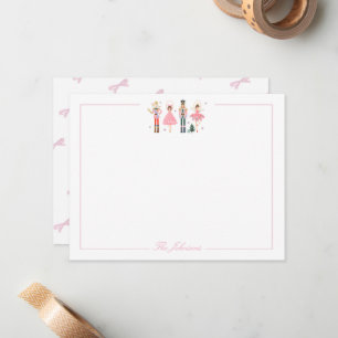 Tarjeta Pequeña Papelería de Navidad de Cascanueces Rosa Adorable
