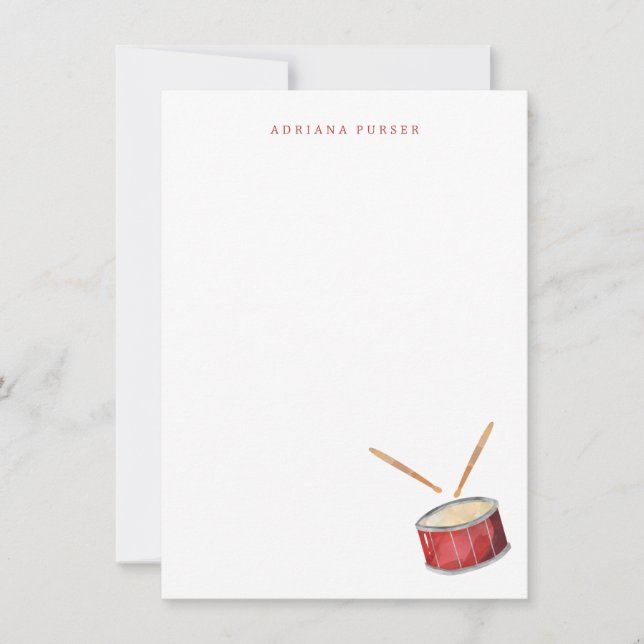 Tarjeta Pequeña Papelería de tambor - Cartas de agradecimiento de  (Anverso)