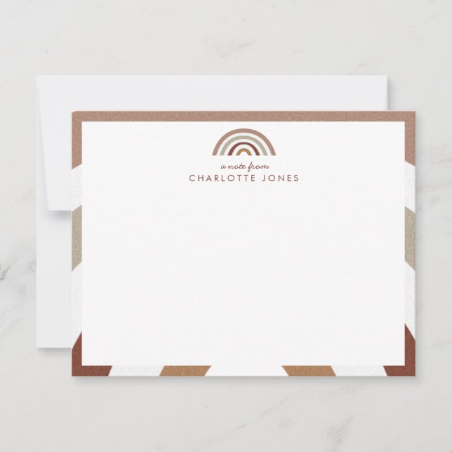 Tarjeta Pequeña Papelería infantil boho arcoíris linda (Anverso)