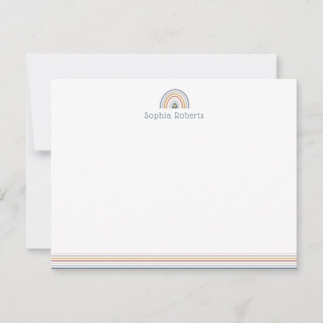 Tarjeta Pequeña Papelería infantil colorida boho arcoíris (Anverso)
