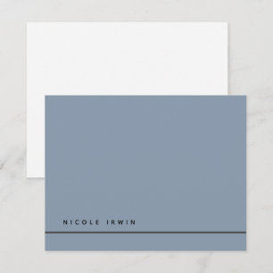 Tarjeta Pequeña Papelería moderna elegante chic borde azul polvori