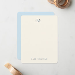 Tarjeta Pequeña Papelería Monogramada Moderna y Elegante