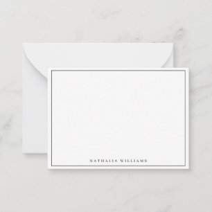 Tarjeta Pequeña Papelería negra personalizable básica minimalista
