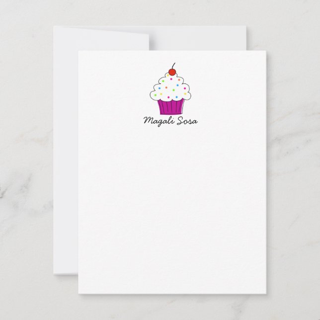 Tarjeta Pequeña Papelería personal de pastelitos, 4,25 x 5,5 (Anverso)
