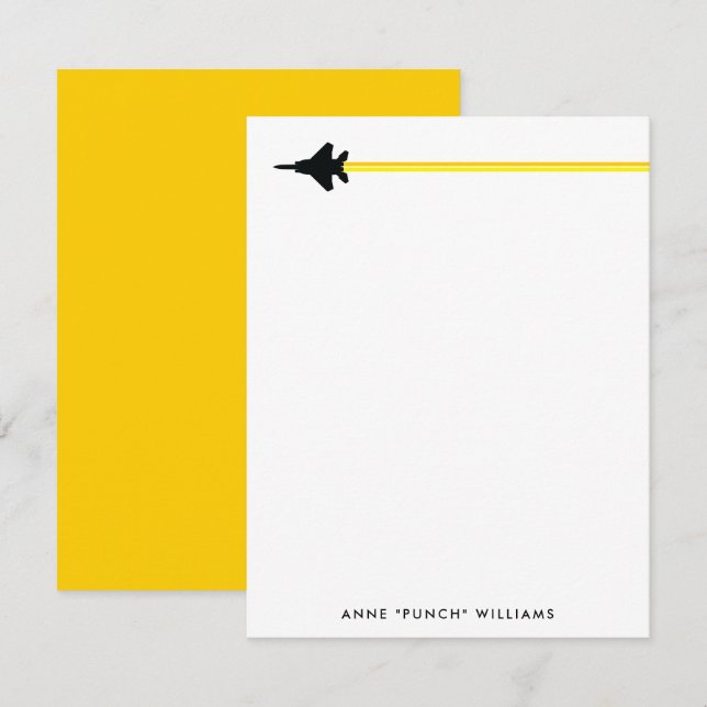 Tarjeta Pequeña Papelería personal F-15 en negro y amarillo (Anverso / Reverso)
