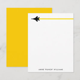 Tarjeta Pequeña Papelería personal F-15 en negro y amarillo