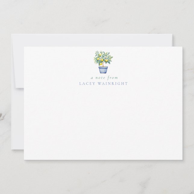Tarjeta Pequeña Papelería personalizada de árbol de limón (Anverso)