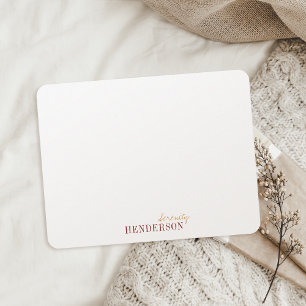 Tarjeta Pequeña Papelería personalizada de otoño minimalista