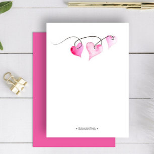 Tarjeta Pequeña Papelería personalizada de San Valentín con acuare