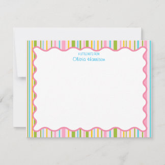 Tarjeta Pequeña Papelería personalizada para niñas con estilo prep