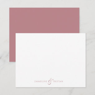 Tarjeta Pequeña Papelería personalizada para parejas Rosa Polvo