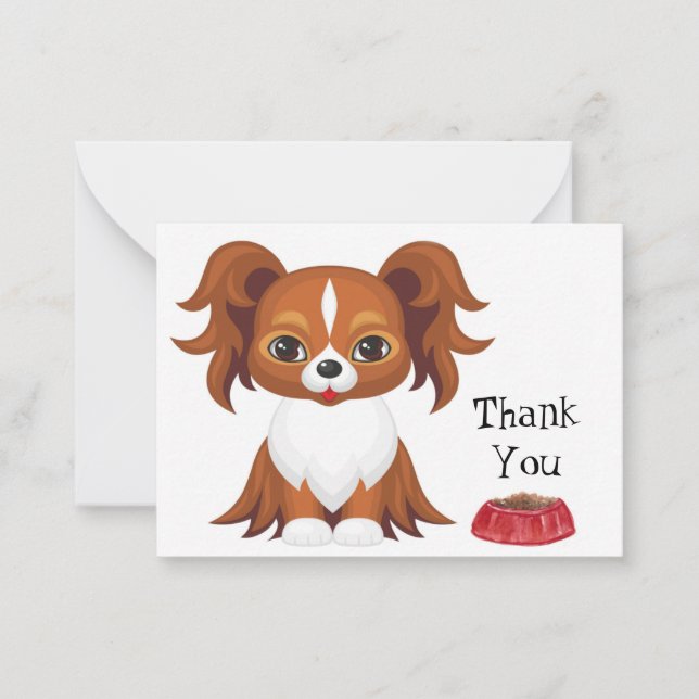 Tarjeta Pequeña Papillon Dog (Anverso)
