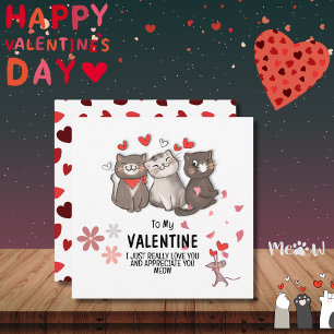 Tarjeta Pequeña Para mi San Valentín Miau
