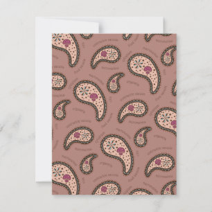 Tarjeta Pequeña Paramecia Paisley Personalizable Biología Mocha