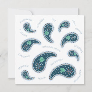 Tarjeta Pequeña Paramecia Paisley Personalizado de Biología Person