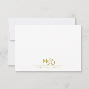 Tarjeta Pequeña Pareja Ampersand Monograma Gold