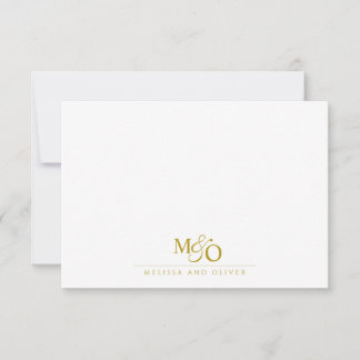 Tarjeta Pequeña Pareja Ampersand Monograma Gold