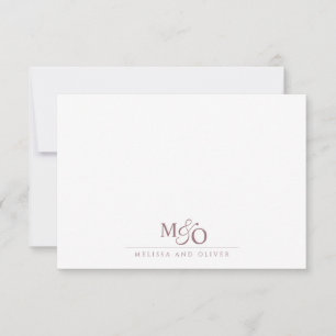 Tarjeta Pequeña Pareja Brown Mocha Ampersand Monograma