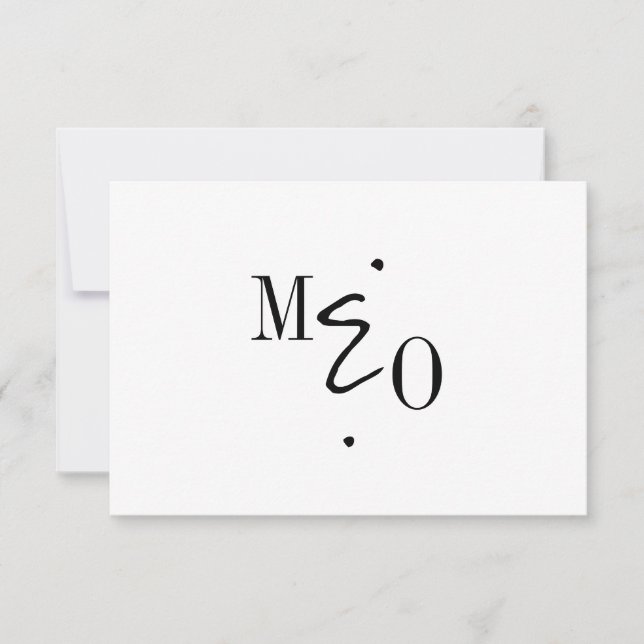 Tarjeta Pequeña Pareja de Ampersand Monograma (Anverso)