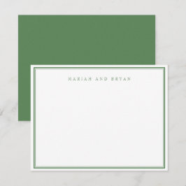 Tarjeta Pequeña Pareja de borde minimalista elegante verde salvia 