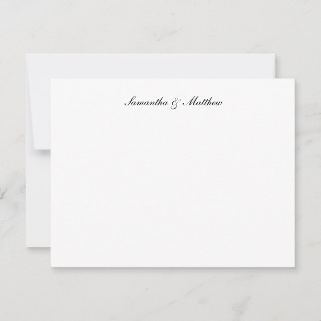 Tarjeta Pequeña Pareja de guión elegante clásica (Anverso)