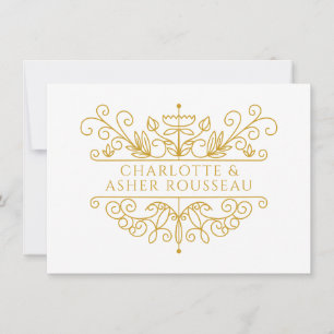 Tarjeta Pequeña Pareja de oro elegante y personalizada