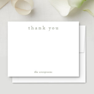 Tarjeta Pequeña Pareja Minimalista Familia Verde Oliva Gracias