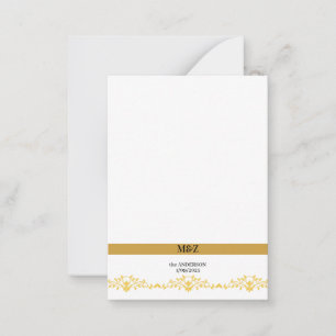 Tarjeta Pequeña Pareja Monograma boda fecha cartón decorativo