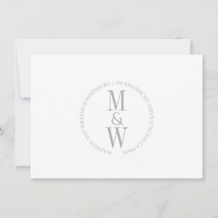 Tarjeta Pequeña Pareja Monograma Gris Minimalista