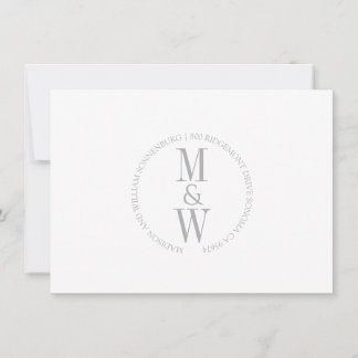 Tarjeta Pequeña Pareja Monograma Gris Minimalista
