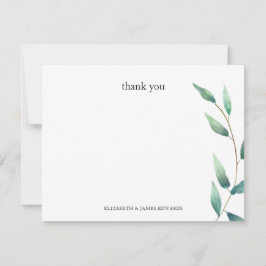 Tarjeta Pequeña Pareja Personalizada Hojas Verdes Gracias