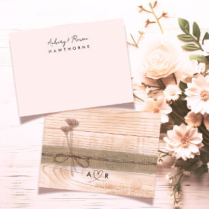 Tarjeta Pequeña Pareja simple moderna Madera Rústica Rubor Wildflo