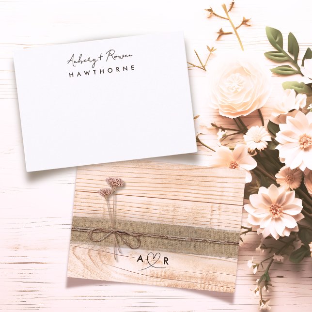 Tarjeta Pequeña Pareja simple moderna Madera Rústica Rubor Wildflo (Subido por el creador)