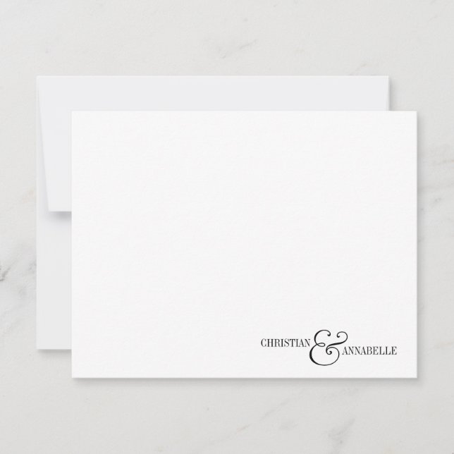 Tarjeta Pequeña Parejas Estacionarias Personalizadas Vieiras Negra (Anverso)