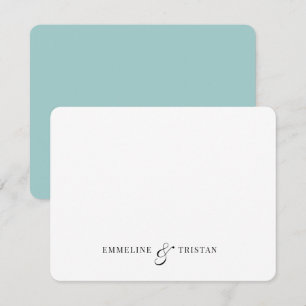 Tarjeta Pequeña Parejas personalizadas Stationery Light Blue Green