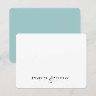 Tarjeta Pequeña Parejas personalizadas Stationery Light Blue Green