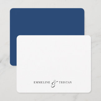 Tarjeta Pequeña Parejas personalizadas Stationery Navy Blue