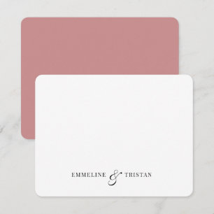 Tarjeta Pequeña Parejas personalizadas Stationery Rosa profundo ro