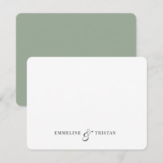 Tarjeta Pequeña Parejas personalizadas Stationery Sage Green