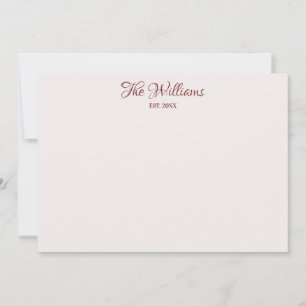 Tarjeta Pequeña Parejas Personalizado Burdeos Caligrafía Elegante