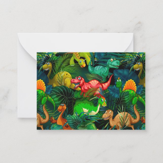 Tarjeta Pequeña Parque Dinosaur (Anverso)
