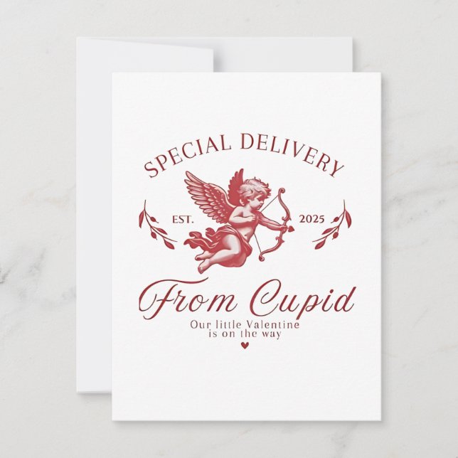 Tarjeta Pequeña Parto especial de la madre embarazada de Cupid Val (Anverso)
