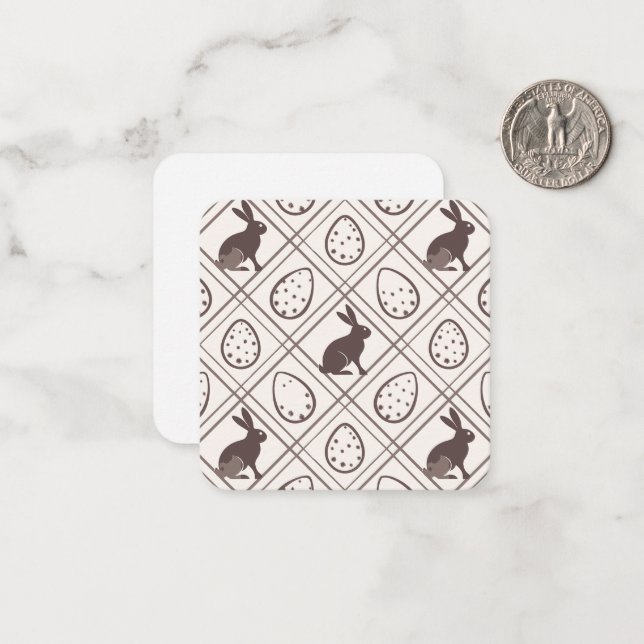 Tarjeta Pequeña Pascua de Cuadros Marrones (Anverso/Reverso In Situ)