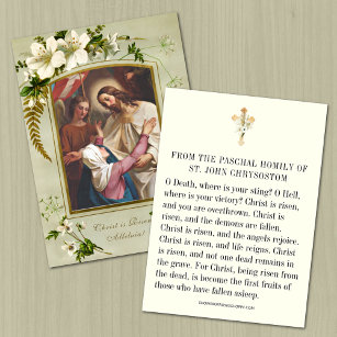 Tarjeta Pequeña Pascua de Pascua Oración Homily St. John Chrysosto
