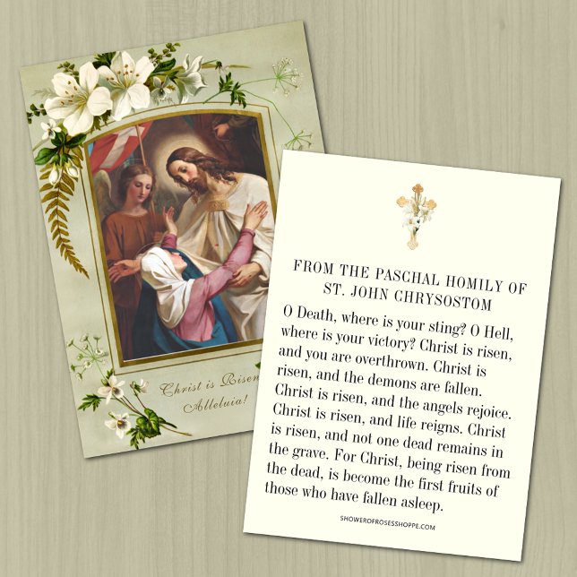 Tarjeta Pequeña Pascua de Pascua Oración Homily St. John Chrysosto (Subido por el creador)