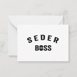 Tarjeta Pequeña Pascua Seder Jefe Mis Reglas Regalo Divertido judí